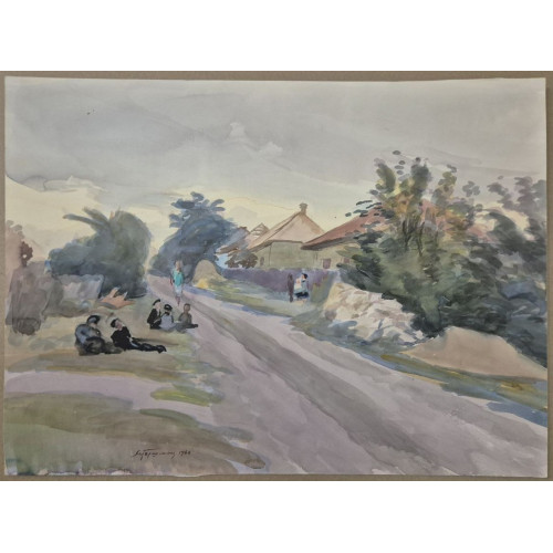 Картина Улочка в селе 1960 год, художник Горшман Мендель Хаимович