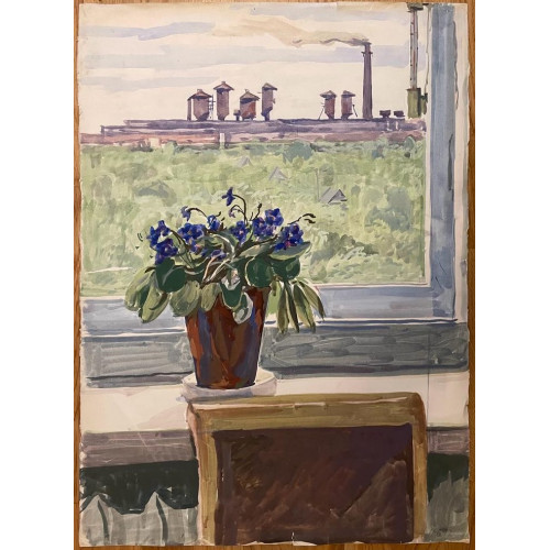 Картина "Цветы на окне"