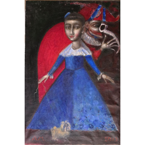 Картина Девочка и скоморох, художник Медведев Андрей Викторович
