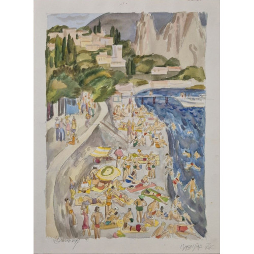 Картина Пляжный отдых в Гурзуфе, художник Винокур Владимир Исаакович