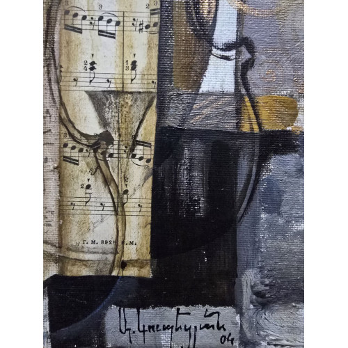 Картина Скрипка. Контрабас. Ноты, художник Купецян Арам Авакимович