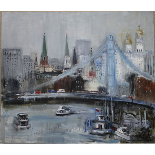 Картина Крымский мост. Москва, художник Бедина Алла Игоревна
