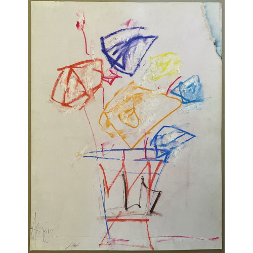 Картина Букет с разноцветными цветами, художник Алферов Сергей Александрович