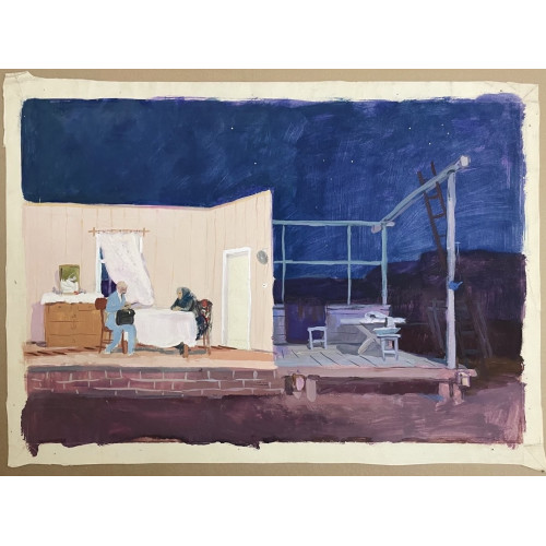 Картина Эскиз к спектаклю 1960е. Сцена, художник Гусева Тамара Петровна