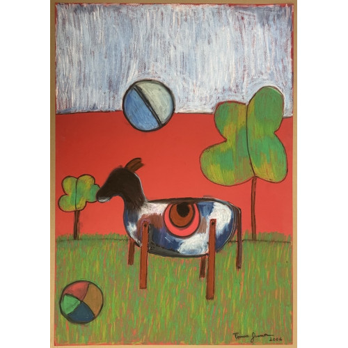 Картина Игра с мячиком, художник Гуэрра Тониино 