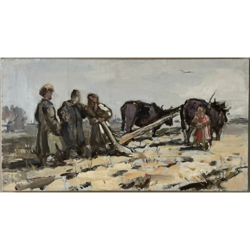 Картина На пашне, художник Уфимцев Виктор Иванович
