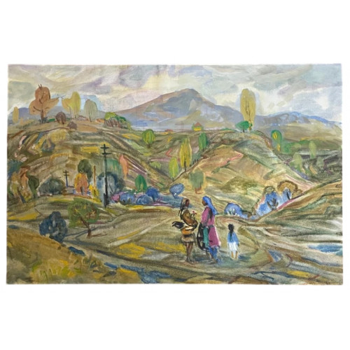 Картина Две женщины беседуют в горной местности , художник Месропян Багдасар Аветисович